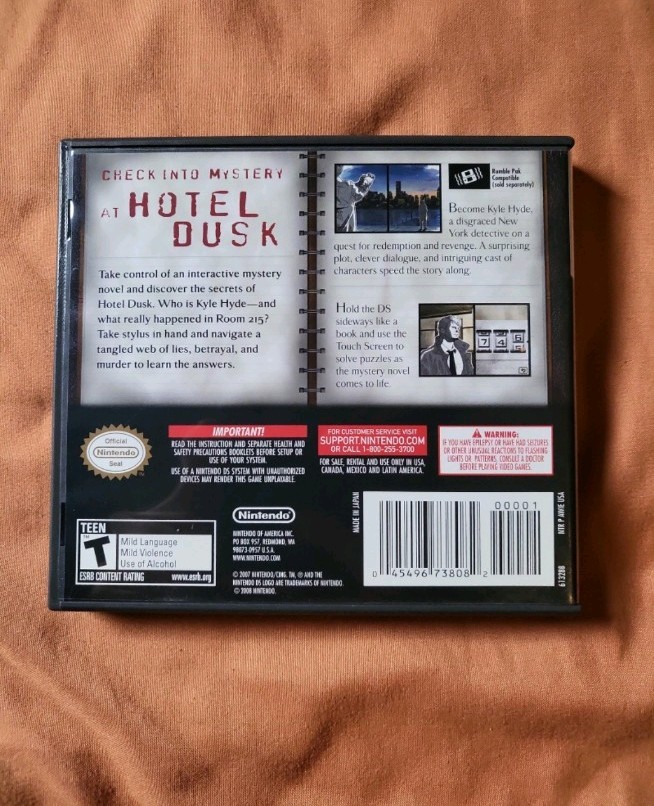 Nintendo Hotel Dusk: Room 215 Nintendo DS 2007 T-Teen NTSC-U/C US/CA