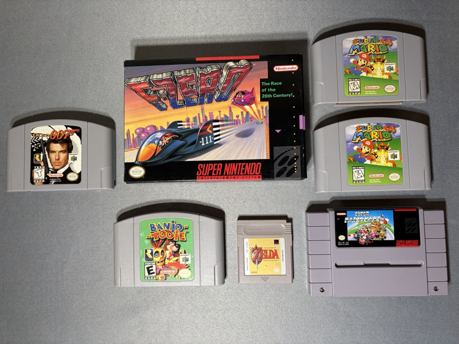 Authentic Super Mario 64 X2 – Mario Kart – GoldenEye 007 F-Zero Nintendo 64 N64