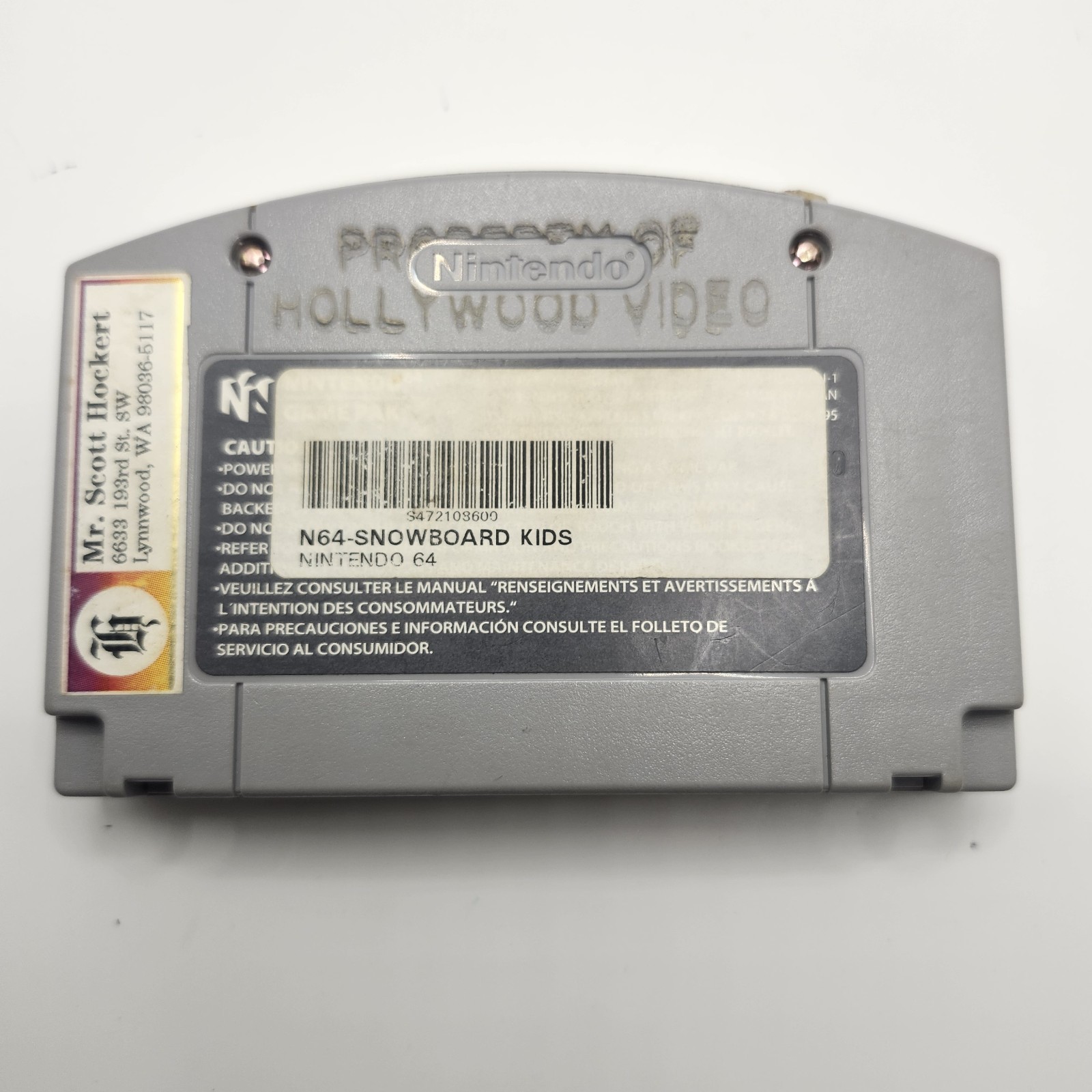 Snowboard Kids N64 NUS-006 (Nintendo 64, 1997) Game Cartridge and Manual TESTED