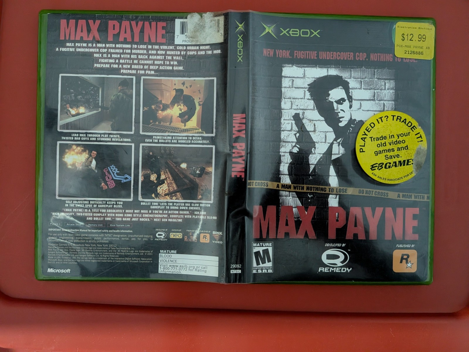 Max Payne (Microsoft Xbox, 2001) – Good condition, stickers on case