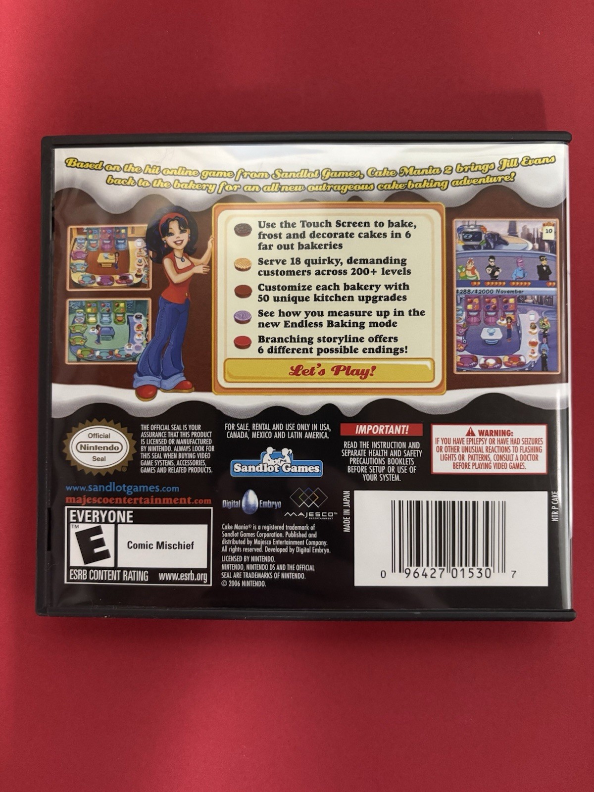 Cake Mania 2, Nintendo DS, 2008, Complete CIB with Manual, Tested/Working
