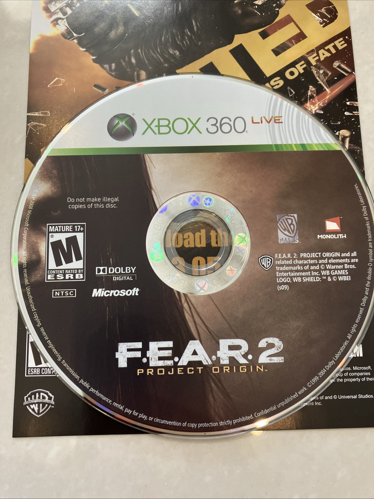 F.E.A.R. 2: Project Origin Xbox 360 CIB Complete w Manual & Slipcover Tested