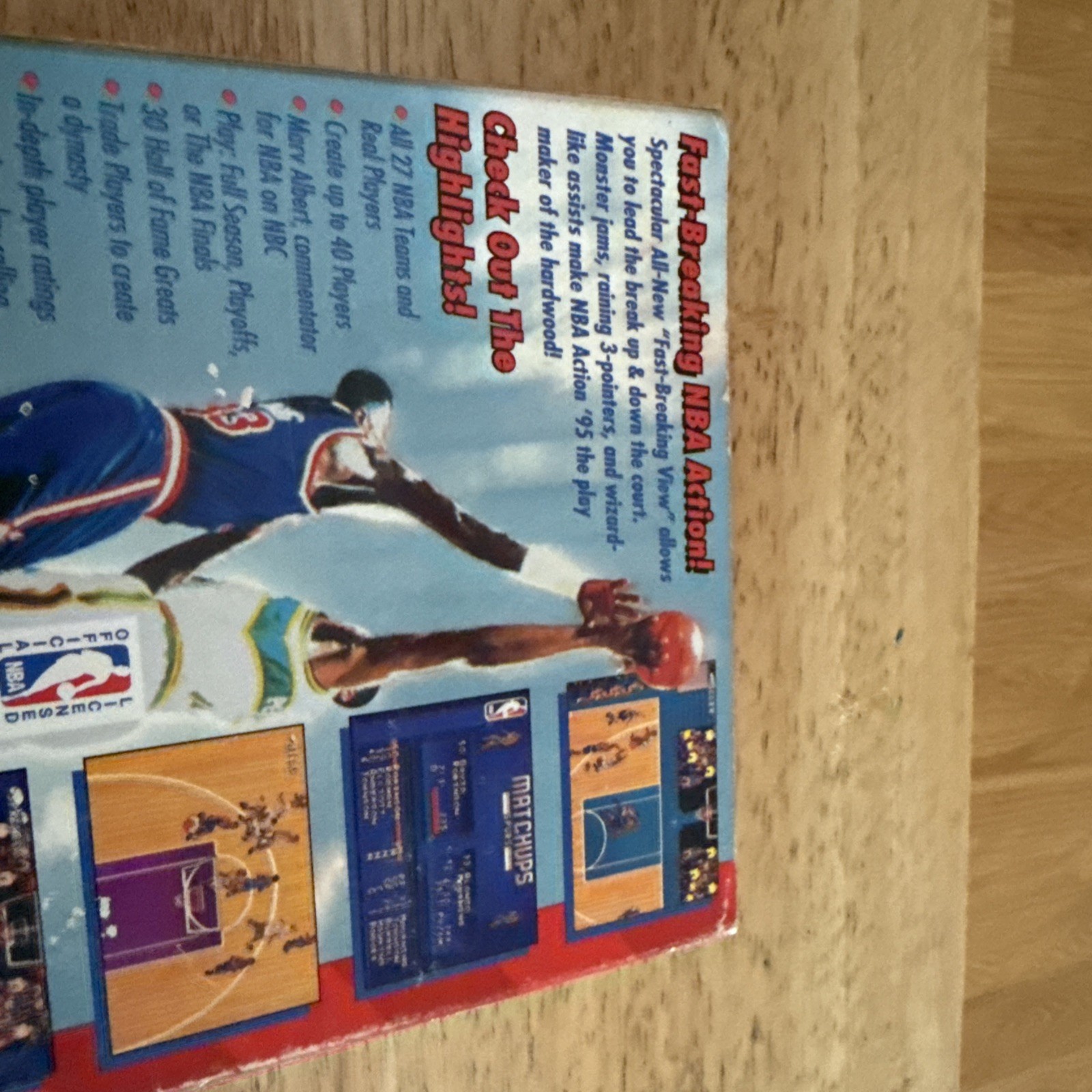 NBA Action ’95 Starring David Robinson (Sega Genesis, 1995) Box, Book & Game