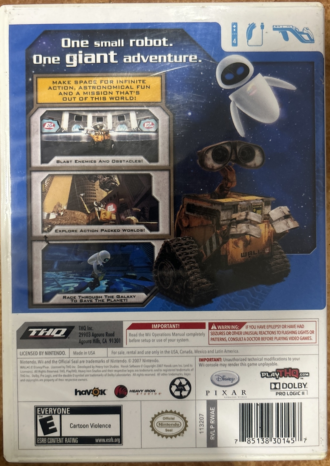 WALL-E (Nintendo Wii, 2008) Tested / No Manual