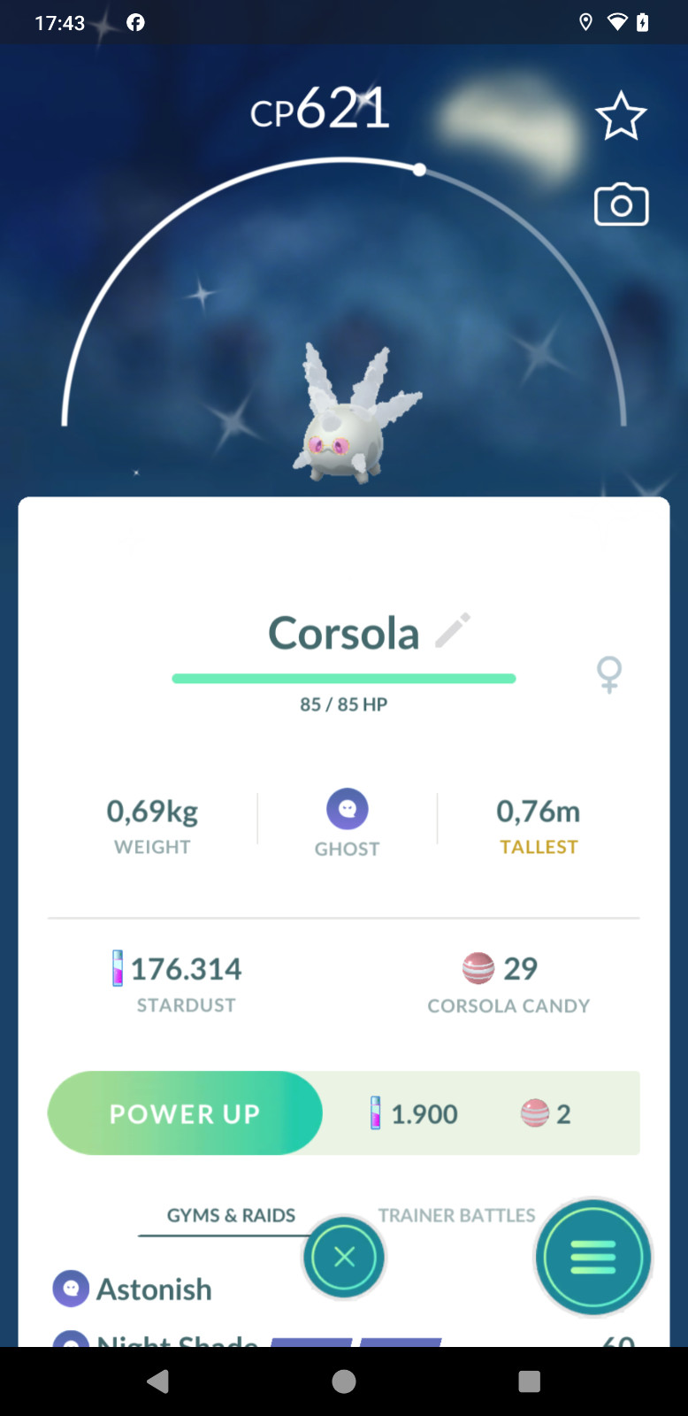 Shiny Galar Corsola Galarian wearing Pink Sunglasses – 20k dust or P T C