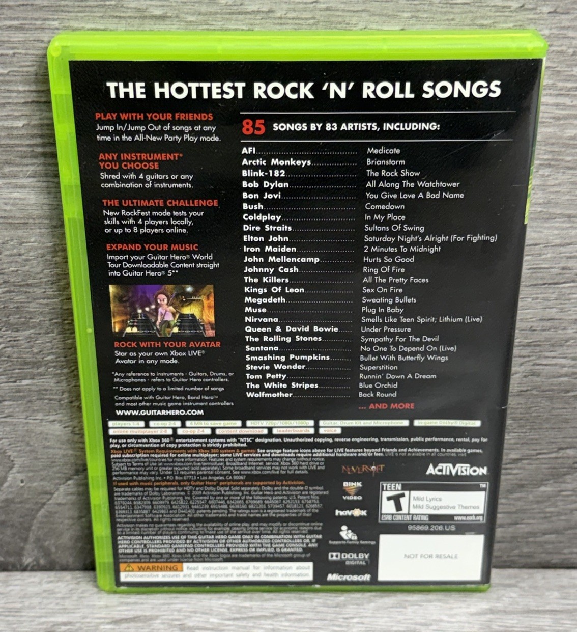 Mint💿! Guitar Hero 5 VG Refurb + 1yr Warranty NO MANUAL Xbox 360