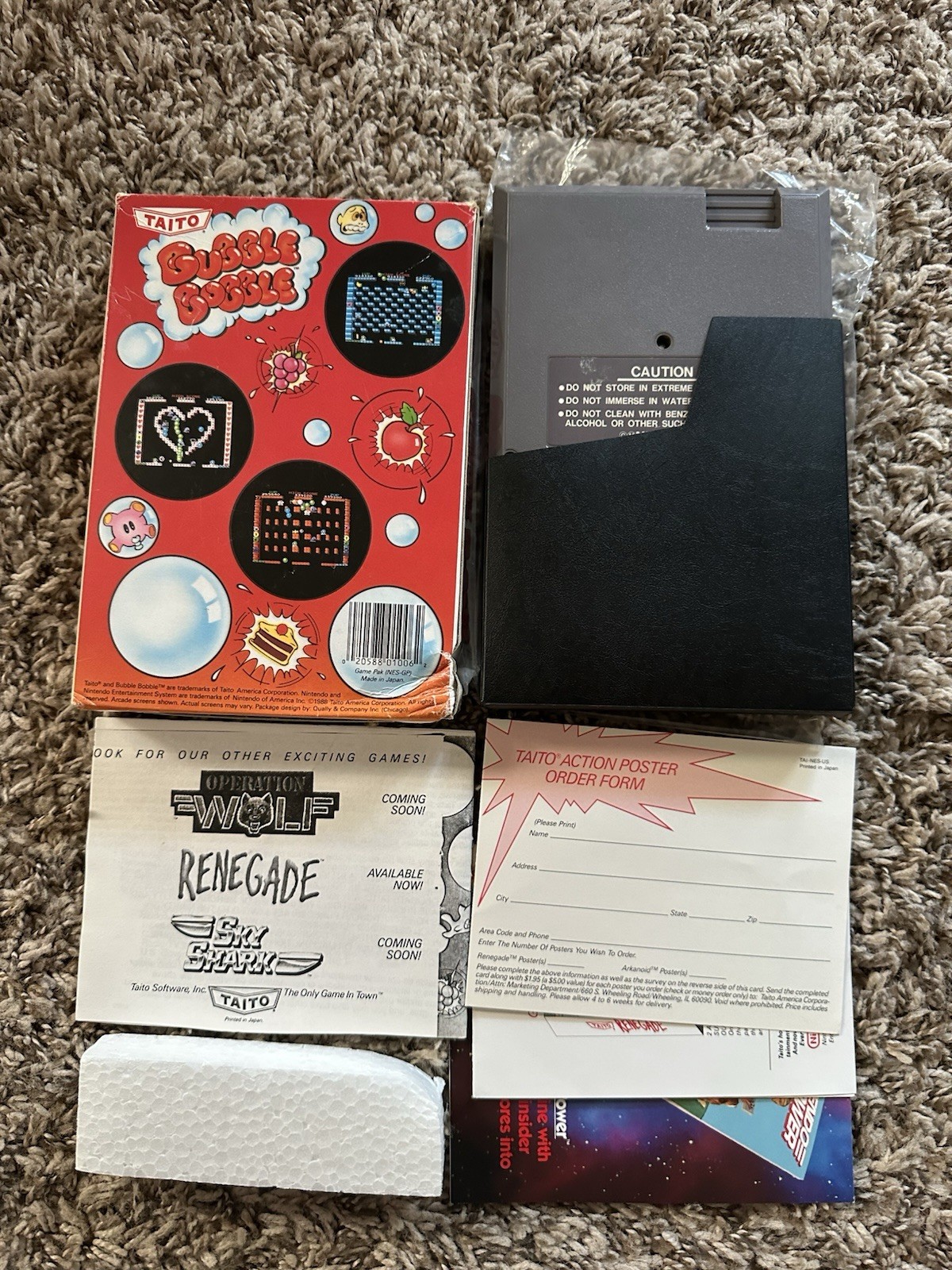 NES Bubble Bobble 1 With The Box & Copy Manual Black Circle Seal