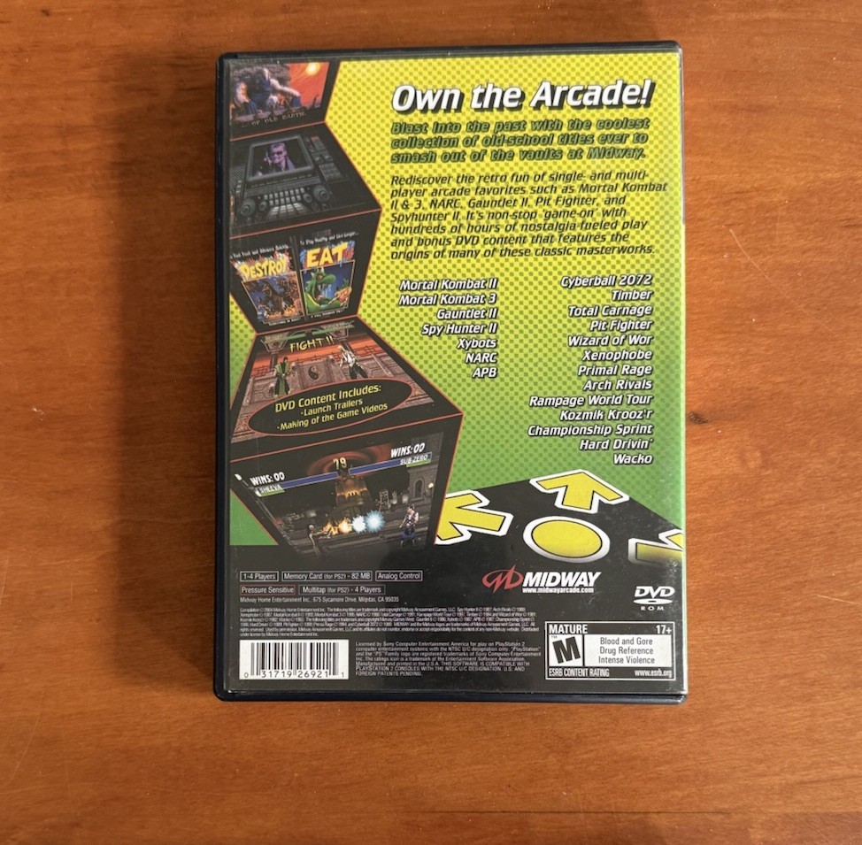 Midway Arcade Treasures 2 (PlayStation 2, Ps2) CIB Complete w/ Reg & Tested