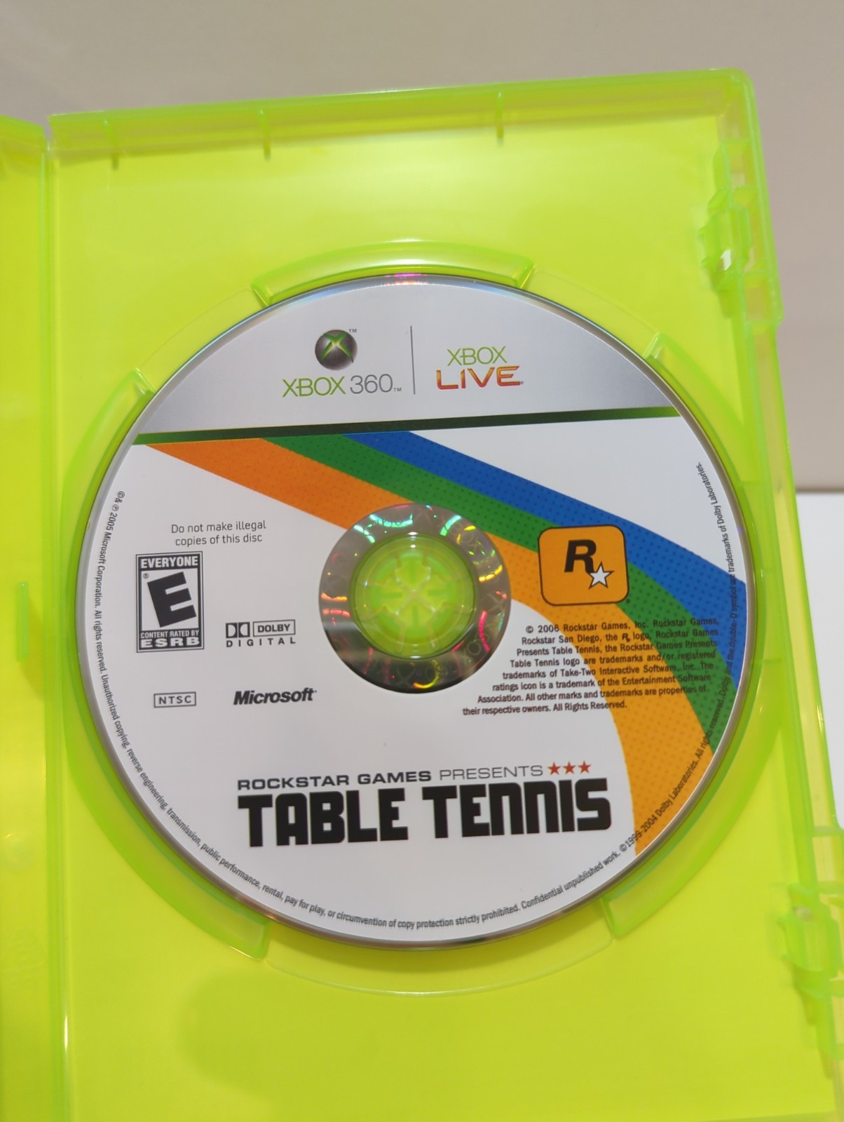 Rockstar Games Presents Table Tennis (Microsoft Xbox 360, 2006) Complete, tested