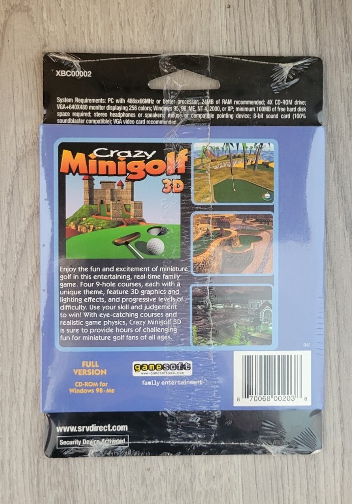 Gamesoft PC Game Lot (Crazy Minigolf 3D, Milton Bradly Board Games)