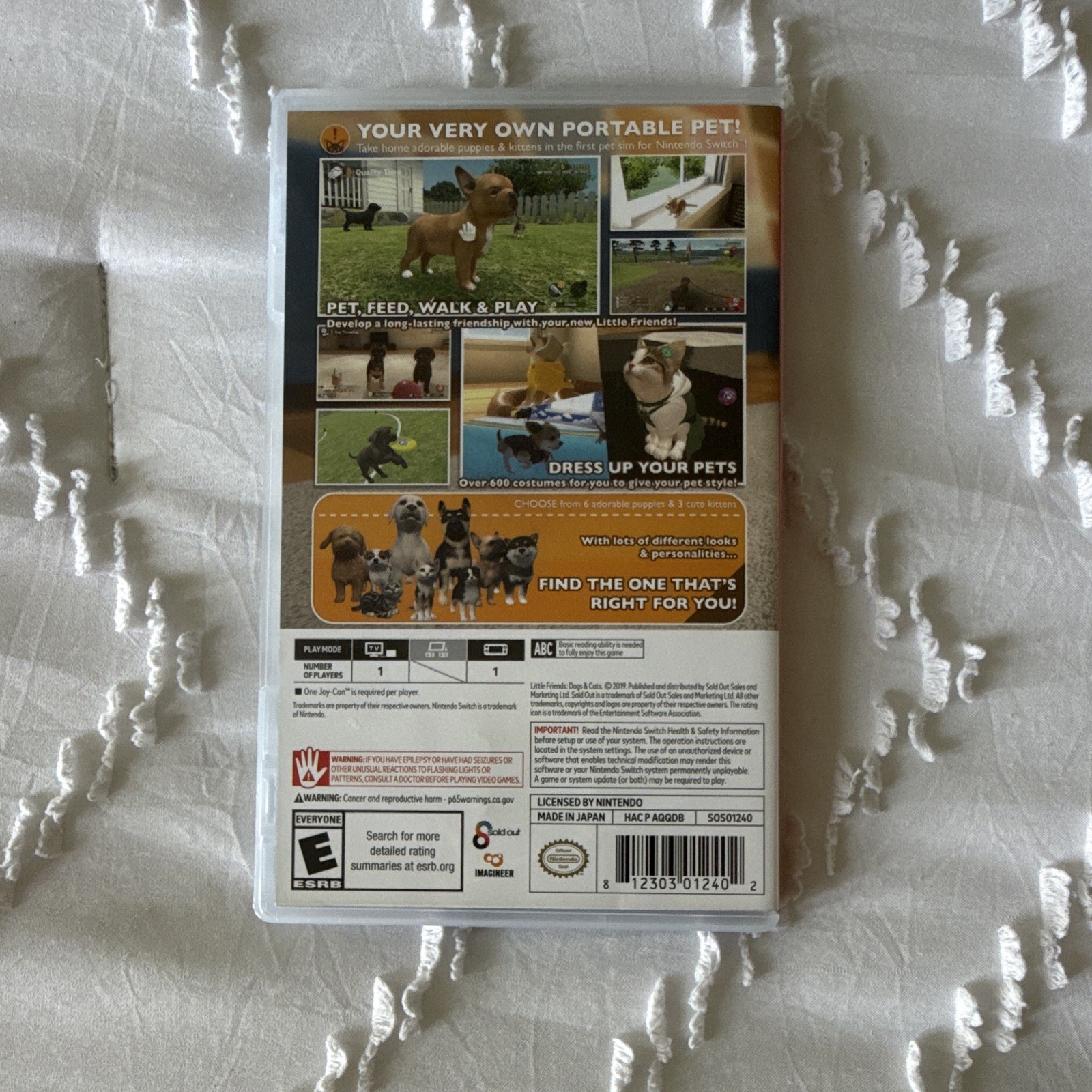 Little Friends: Dogs & Cats Nintendo Switch w/ Case E 2019 Virtual Pet