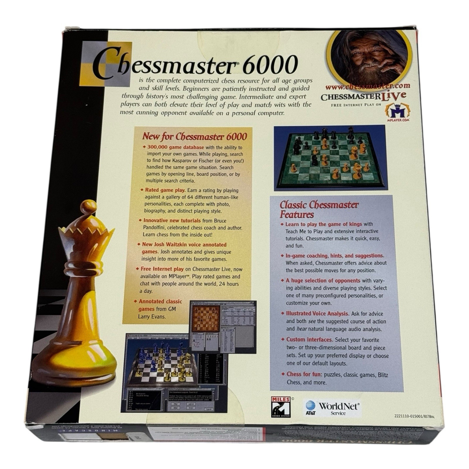 CHESSMASTER 6000 PC GAME Windows 95-98 CD 2 Disks~Excellent Condition!