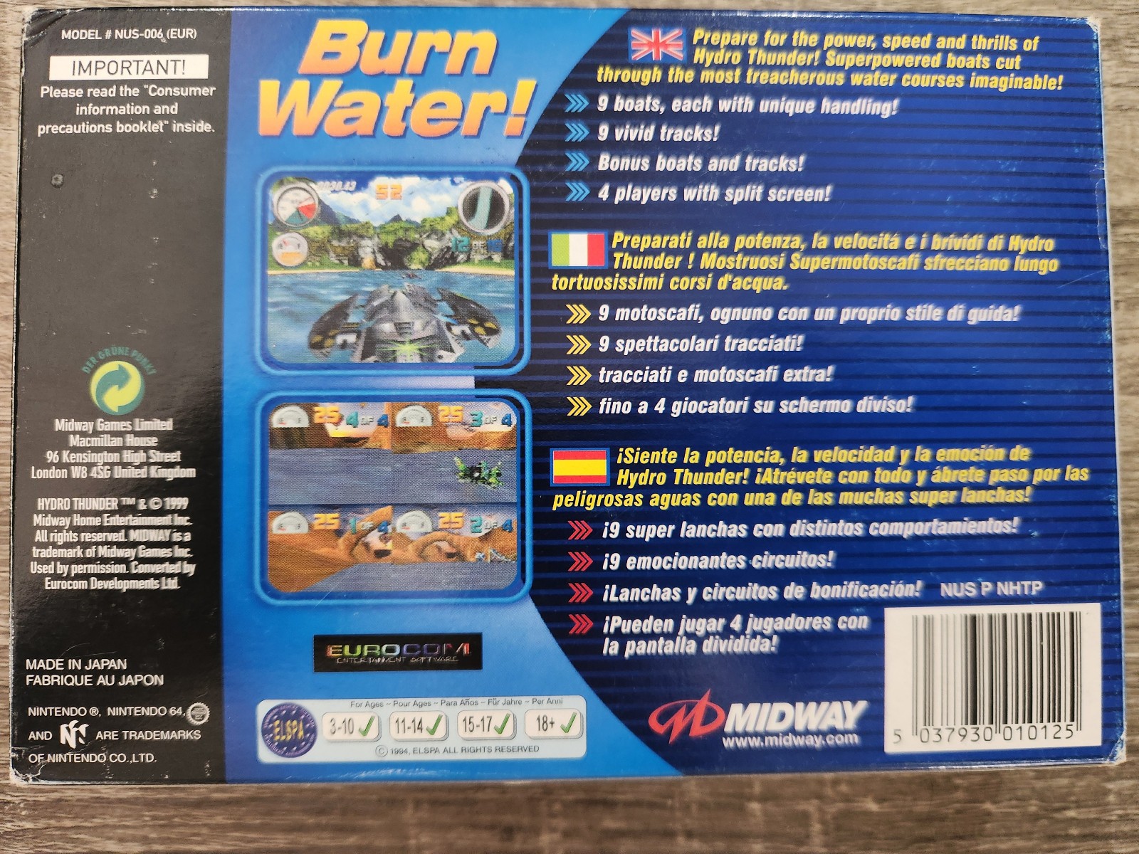 Hydro Thunder Boxed (Nintendo 64)