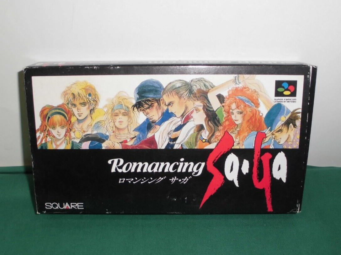 SNES — Romancing SaGa — Can Save!! Boxed. Super famicom. Japan game. 12029