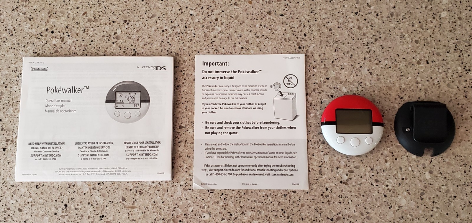 Pokewalker Nintendo DS Pokemon HeartGold SoulSilver English USA Clip New Battery