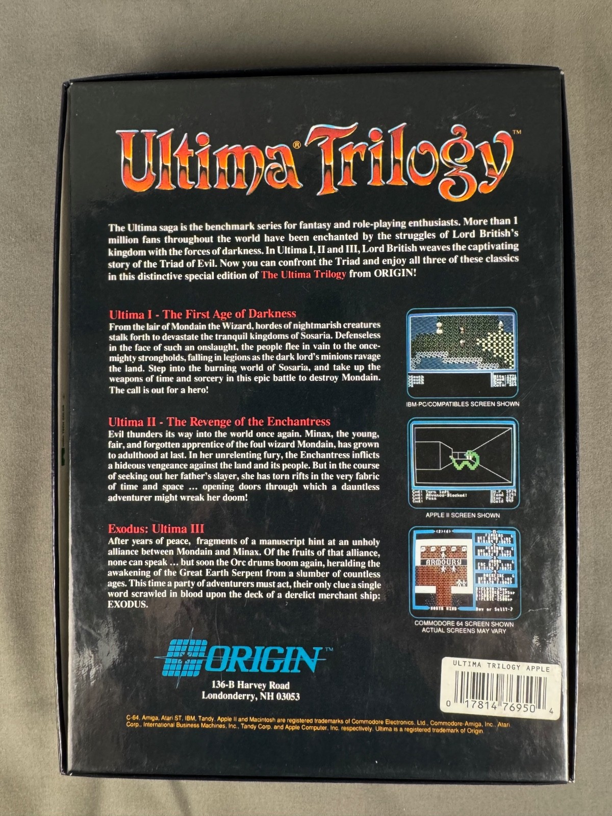 Ultima Trilogy 1-2-3 Apple (Origin Systems)