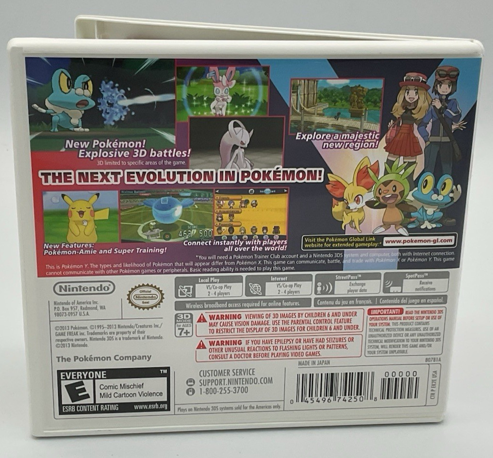 Nintendo 3DS Pokemon Y 2013 TESTED COMPLETE Fast Free Shipping!