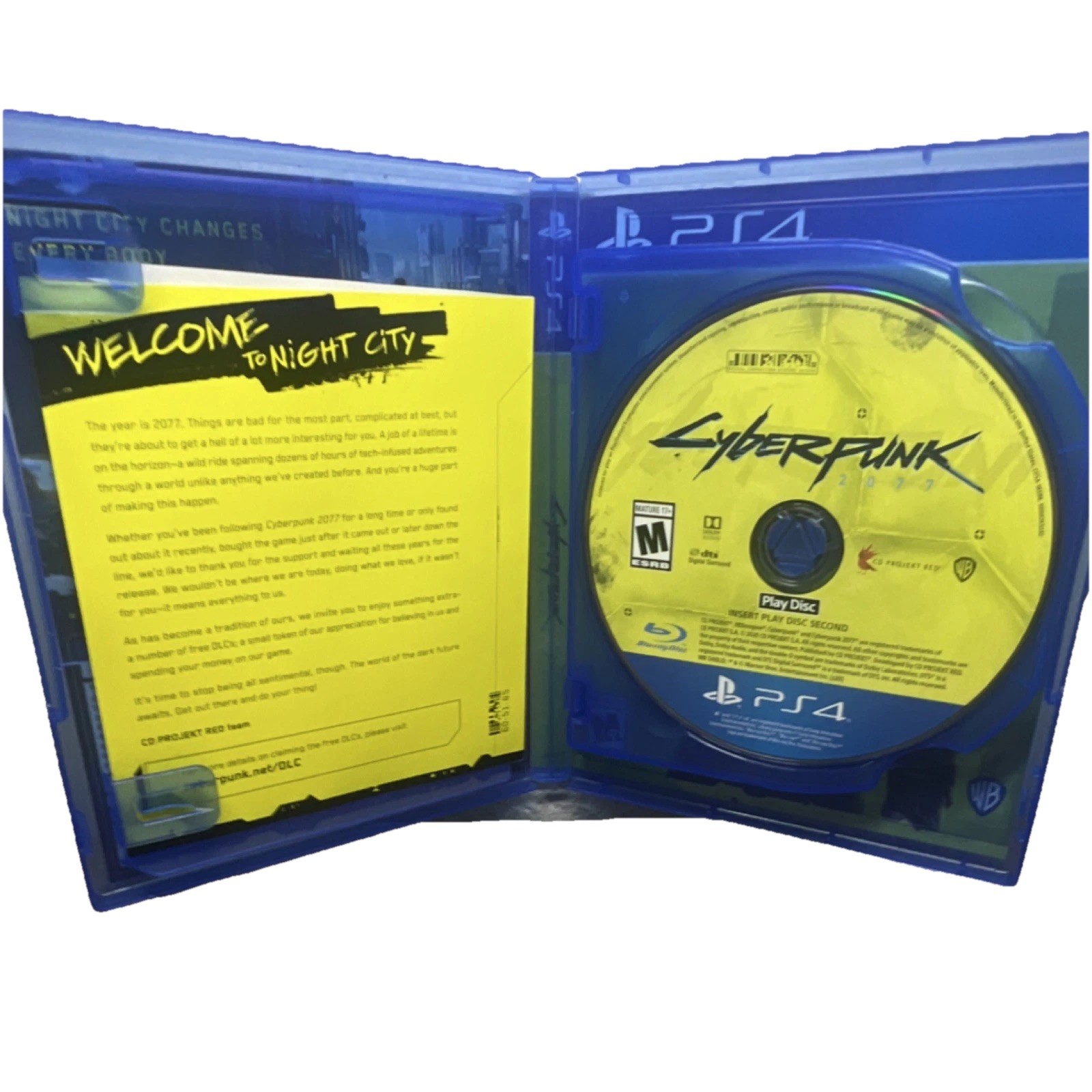 Pristine Cyberpunk 2077 PS4 CD Projekt RED Action Adventure 2 Discs