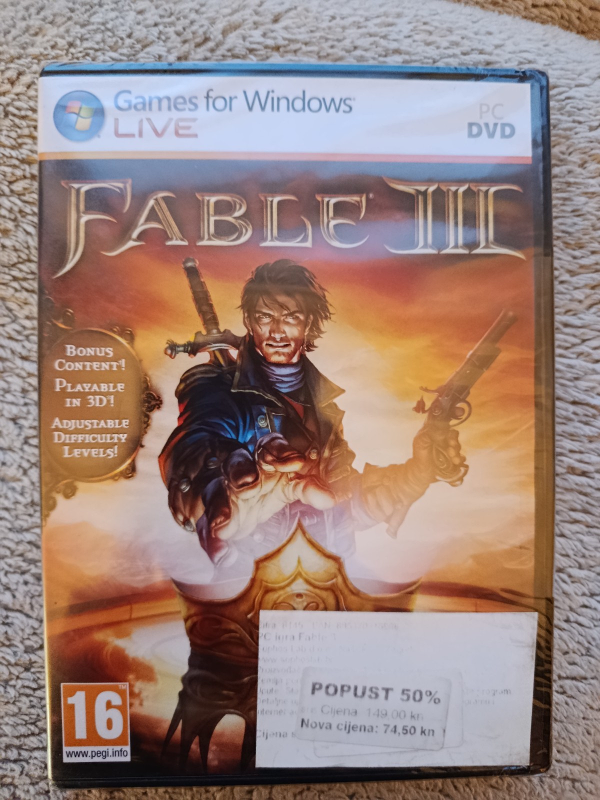 FABLE III (3) BRAND NEW FACTORY SEALED – PC DVD Games For Windows Live