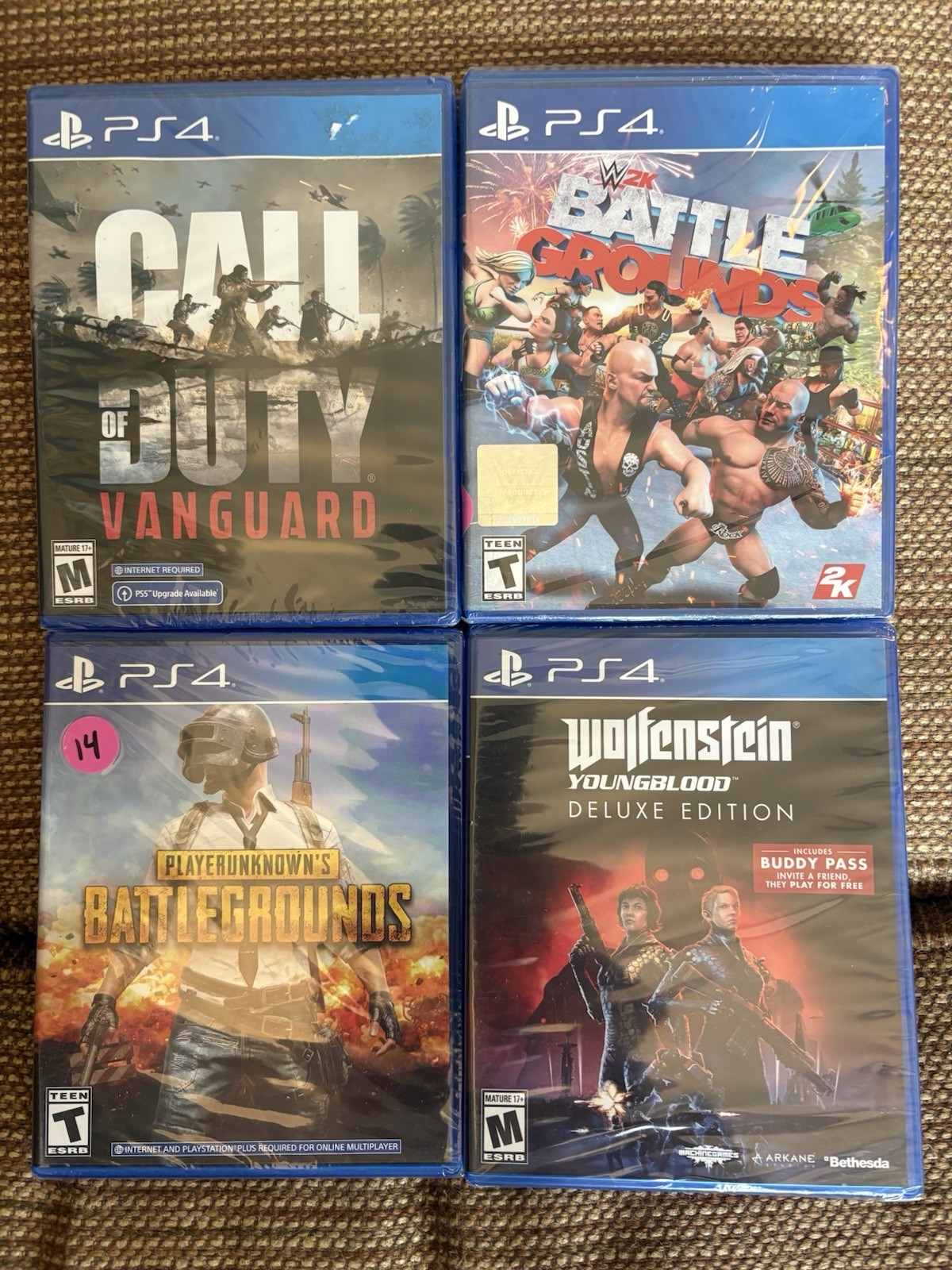 Sealed Ps4 Games (Youngblood, PlayerUnknown, Battle Grounds, Vanguard)