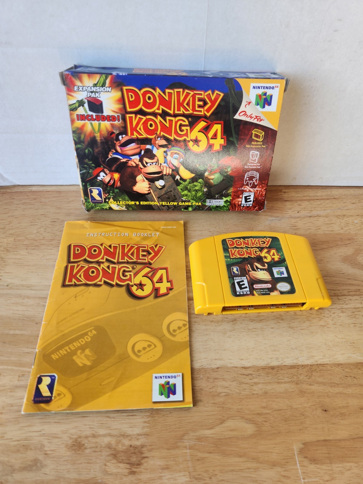 Donkey Kong 64 (Nintendo 64, N64, 1999) Complete in Box *No Expansion Pack*
