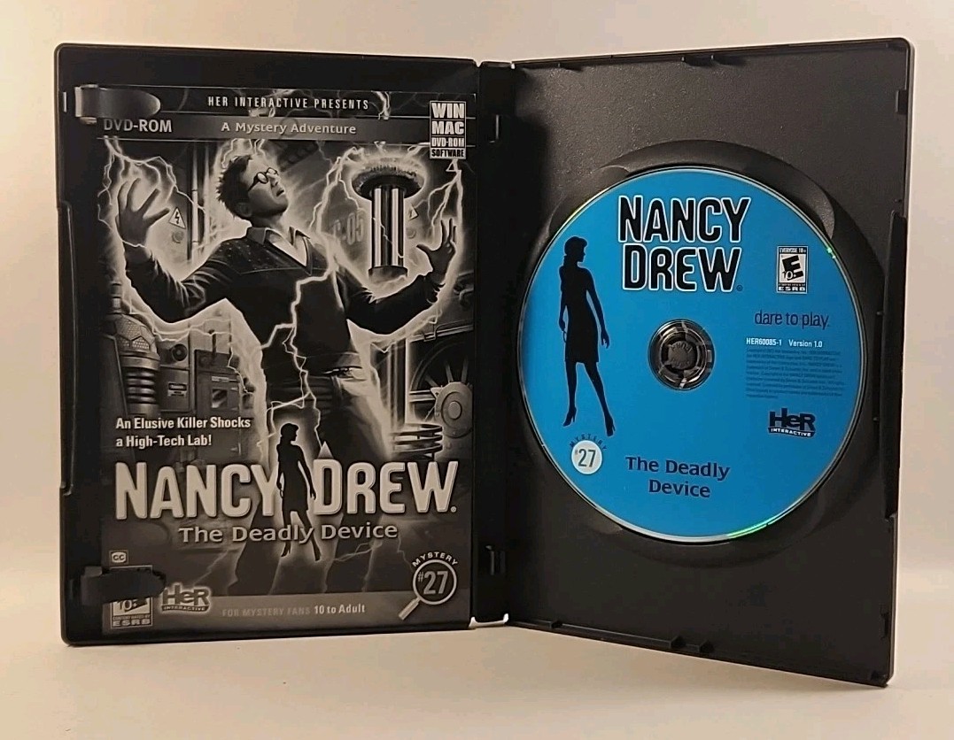 Nancy Drew The Deadly Device (2012) Windows/Mac DVD-ROM Mystery #27 w1s4 3391