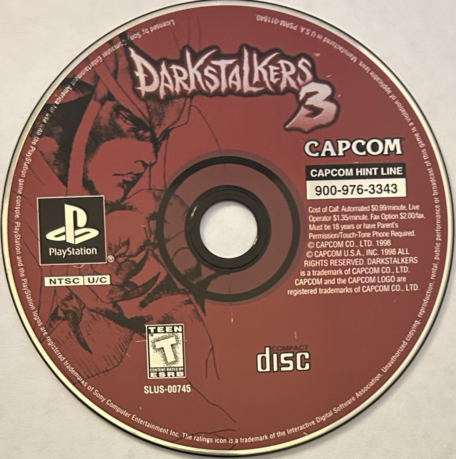 Darkstalkers 3 (Sony PlayStation 1, PS1) DISC ONLY | RARE – CAPCOM!! | M2051