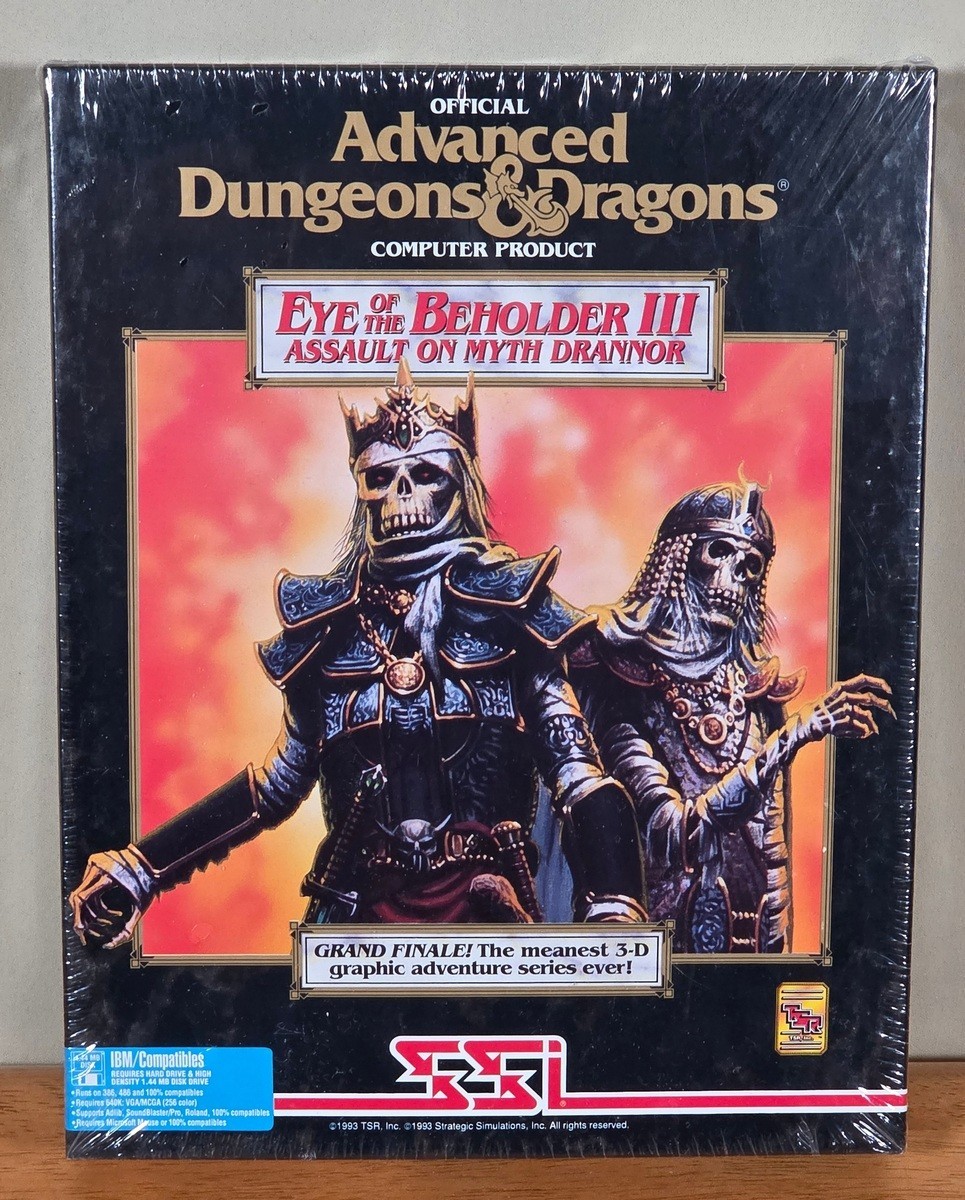 New Sealed AD&D Eye Beholder III Assault On Myth Drannor SSI IBM PC Big Box Game