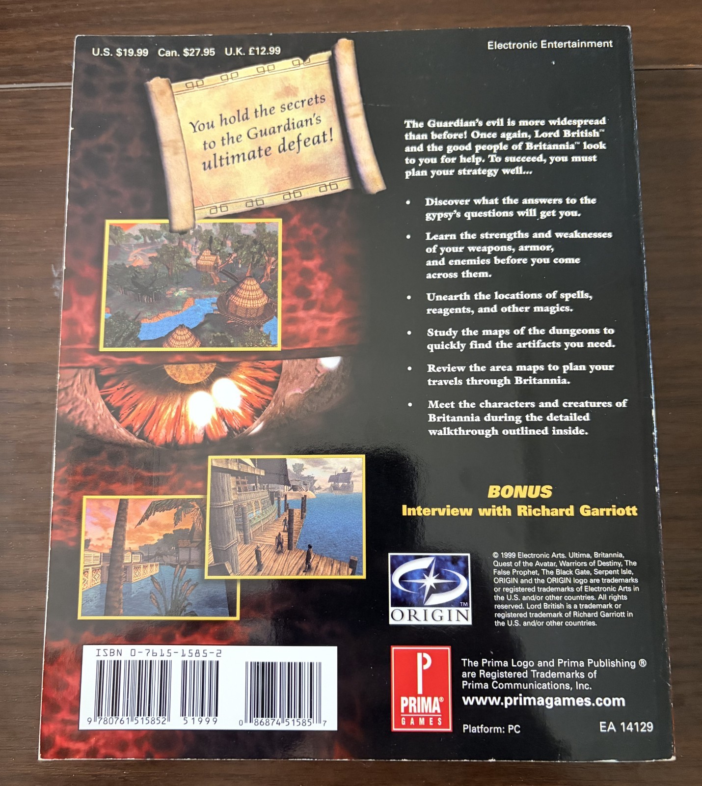 Ultima IX Ascension Big Box PC Complete CIB Cloth Map Virtue Cards Origin