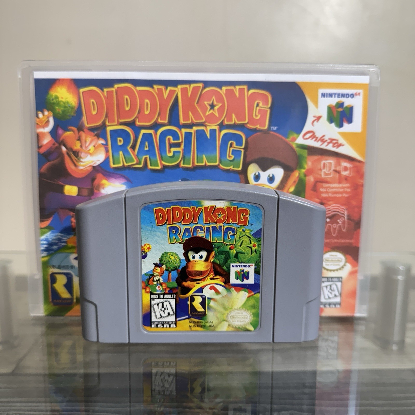 Nintendo 64 N64 Diddy Kong Racing 1997 Authentic Cleaned Tested w/Custom Box