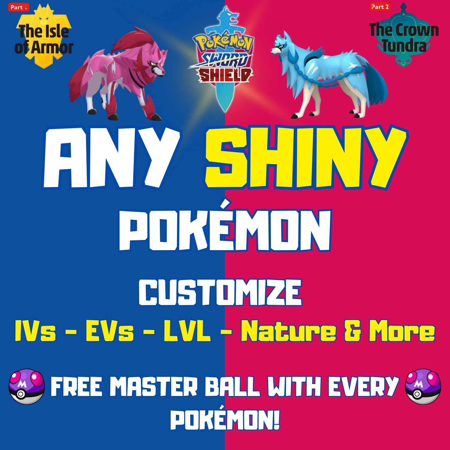 Pokemon Sword And Shield – ✨Any Shiny Pokemon✨ 6IV, Max EVs,Any Held Item.
