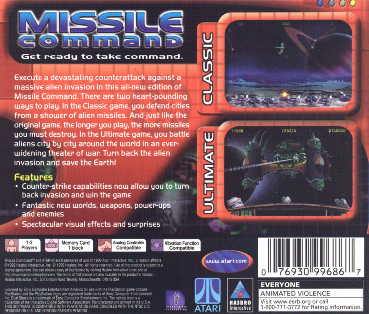 Missile Command (PlayStation, 1999) CIB Complete