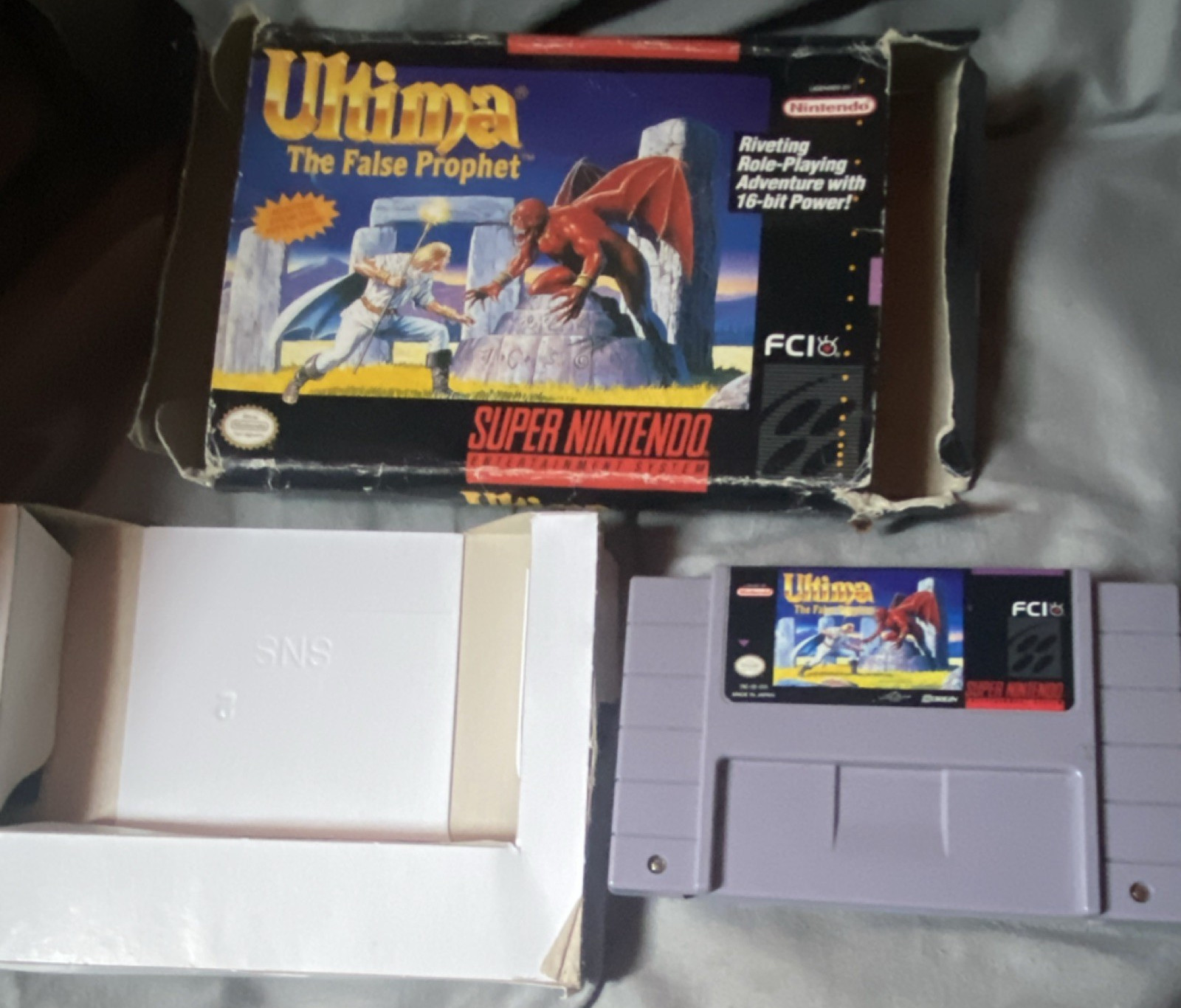 FCI Ultima: The False Prophet SNES Game w/ Box NTSC-U/C RPG Ultima Series