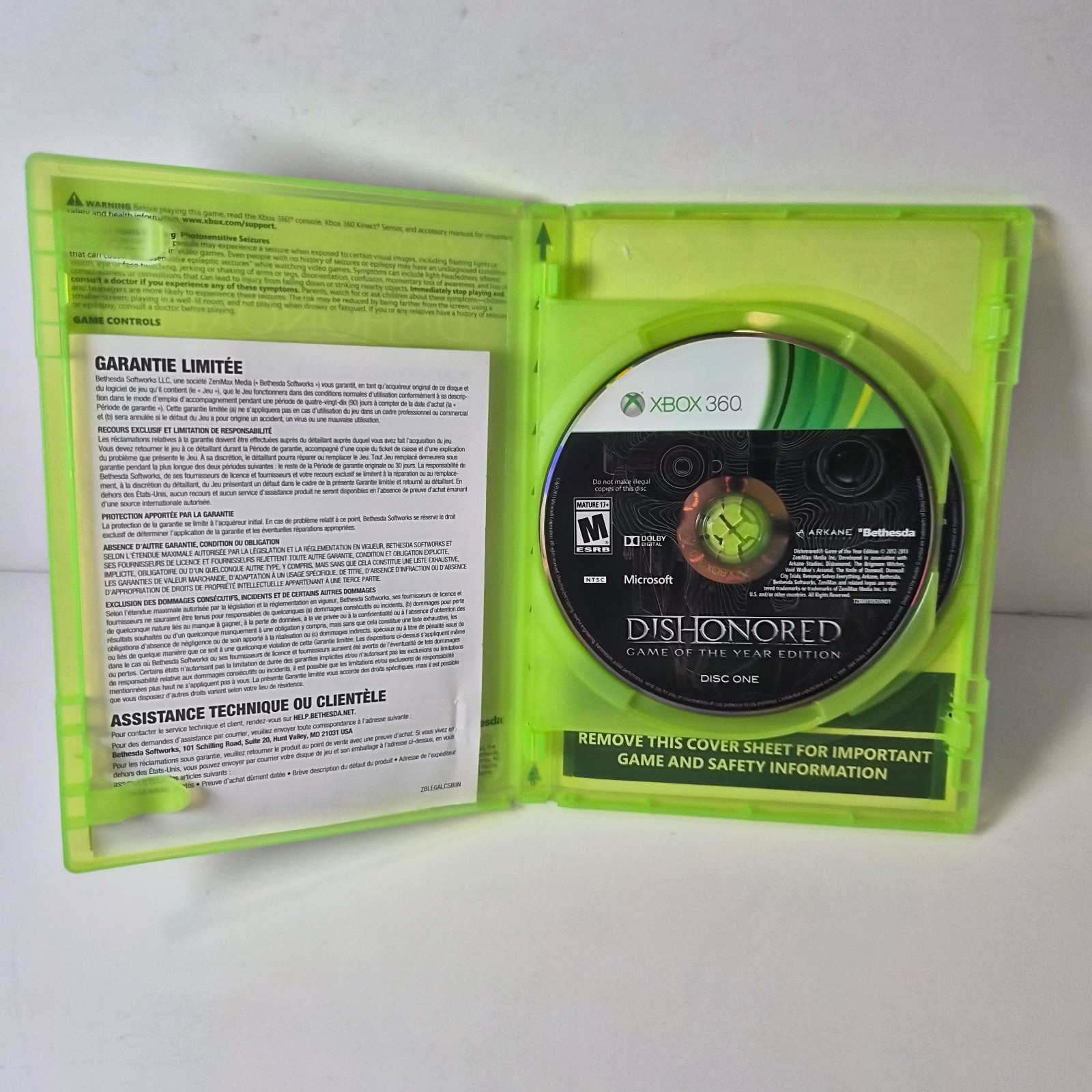 Dishonored Game of the Year Edition Xbox 360 Platinum Hits CIB Tested