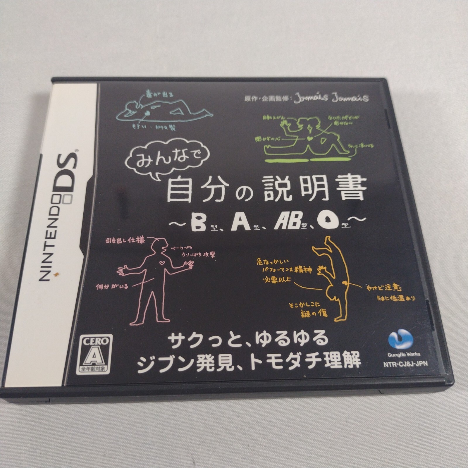 Japanese Minna de Jibun no Setsumeisho B A AB O Nintendo DS Japan CIB US Seller
