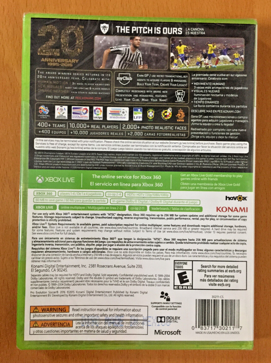NEW Sealed PRO EVOLUTION SOCCER 2016 Xbox 360 PES Winning Eleven PES2016 Konami