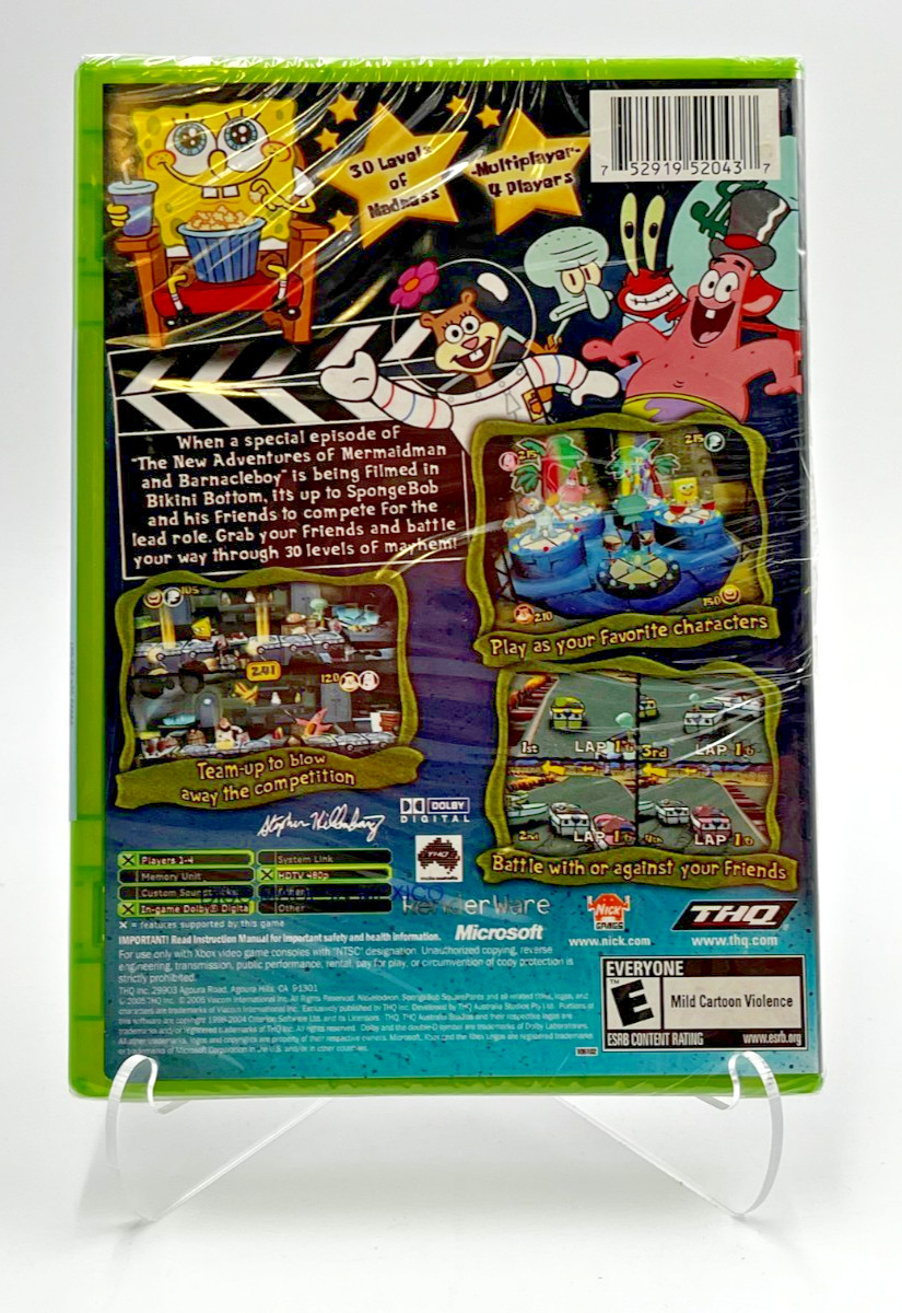 SpongeBob SquarePants: Lights, Camera, Pants! (Microsoft Xbox, 2005) Sealed
