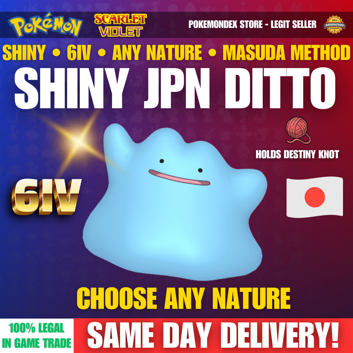 6IV SHINY DITTO ✨Pick Any Nature✨ Japanese Masuda – Pokemon SCARLET And VIOLET ✨