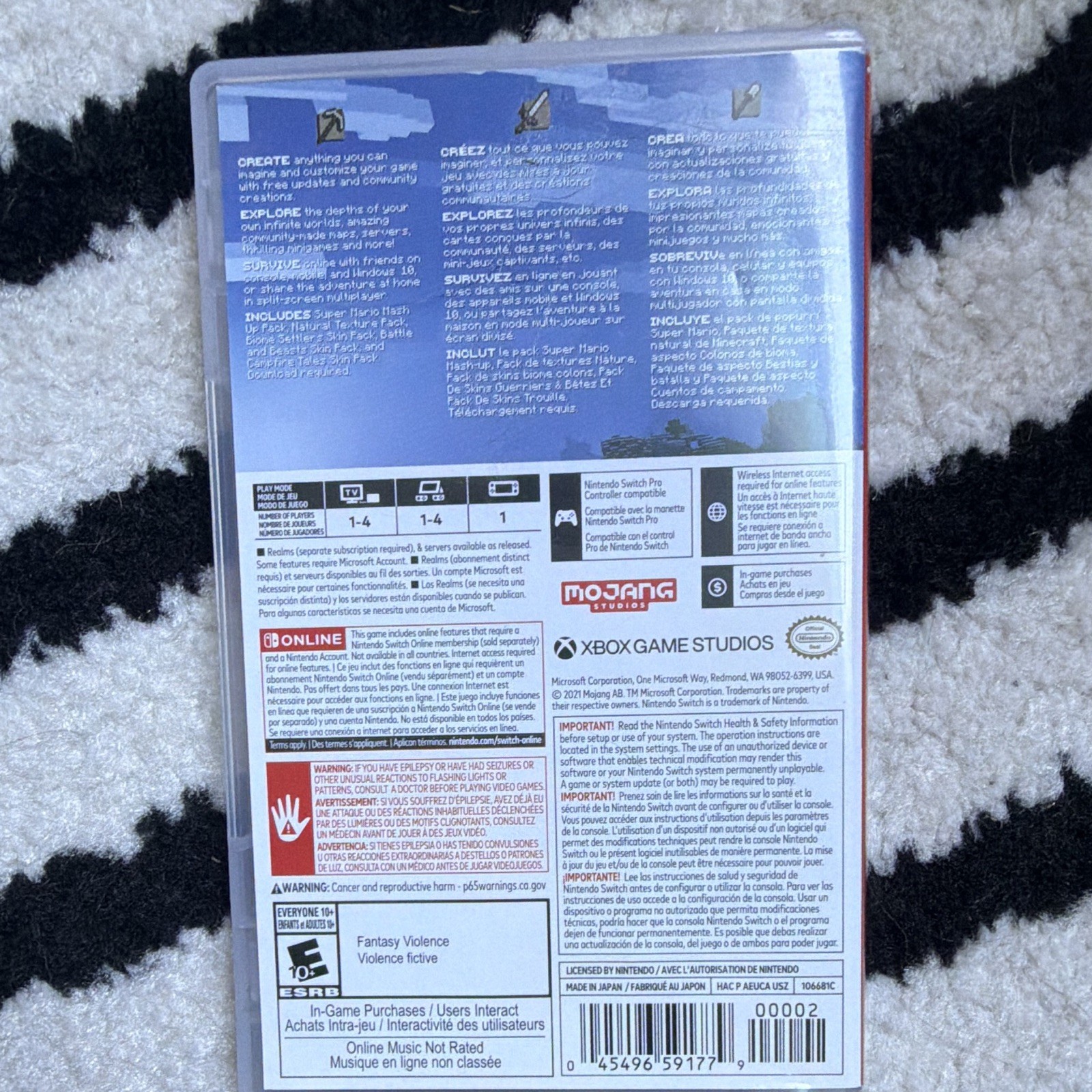 Mojang Studios Minecraft Nintendo Switch Action & Adventure E10+ NTSC w/ Case
