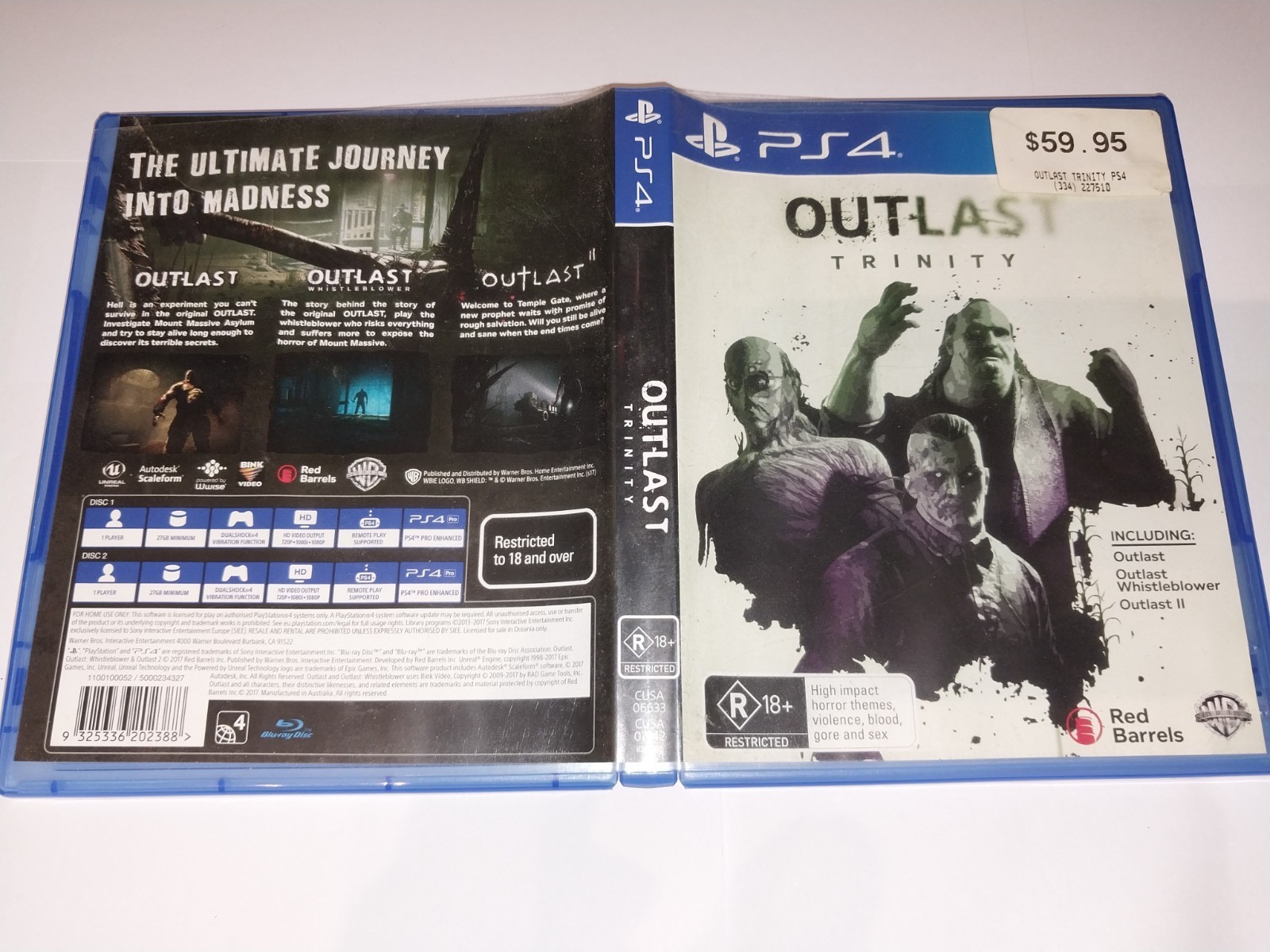 OUTLAST TRINITY (2 DISC) (SONY PS4 GAME , R18+)