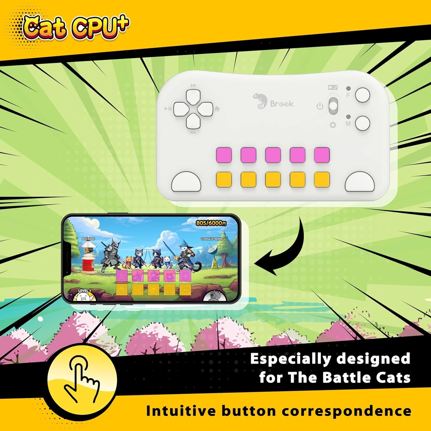 Brook Cat CPU Plus: Bluetooth Controller The Battle Cats iOS, Android, PC, Mac