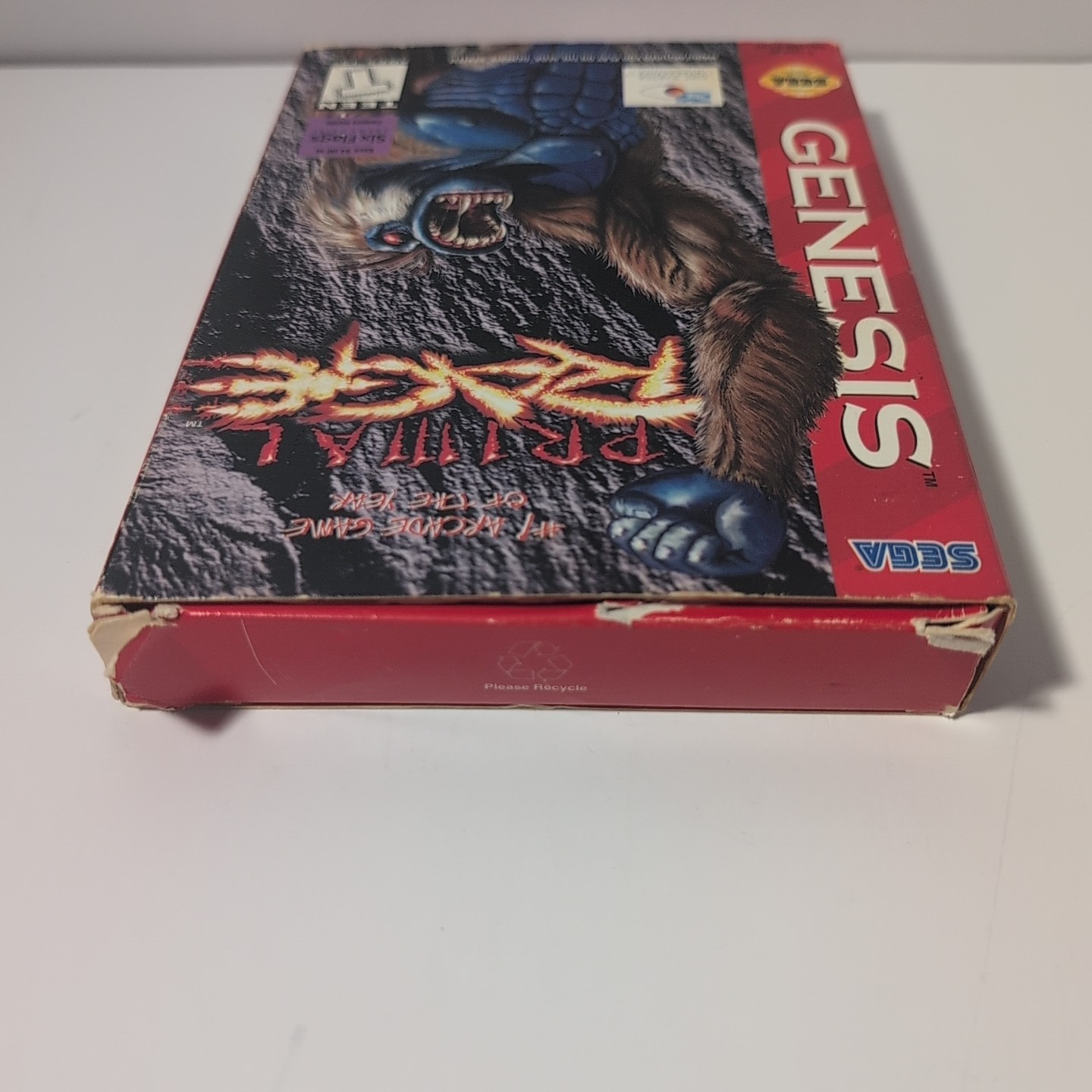 Primal Rage Sega Genesis Authentic with Box & Plastic Protector Case No Manual
