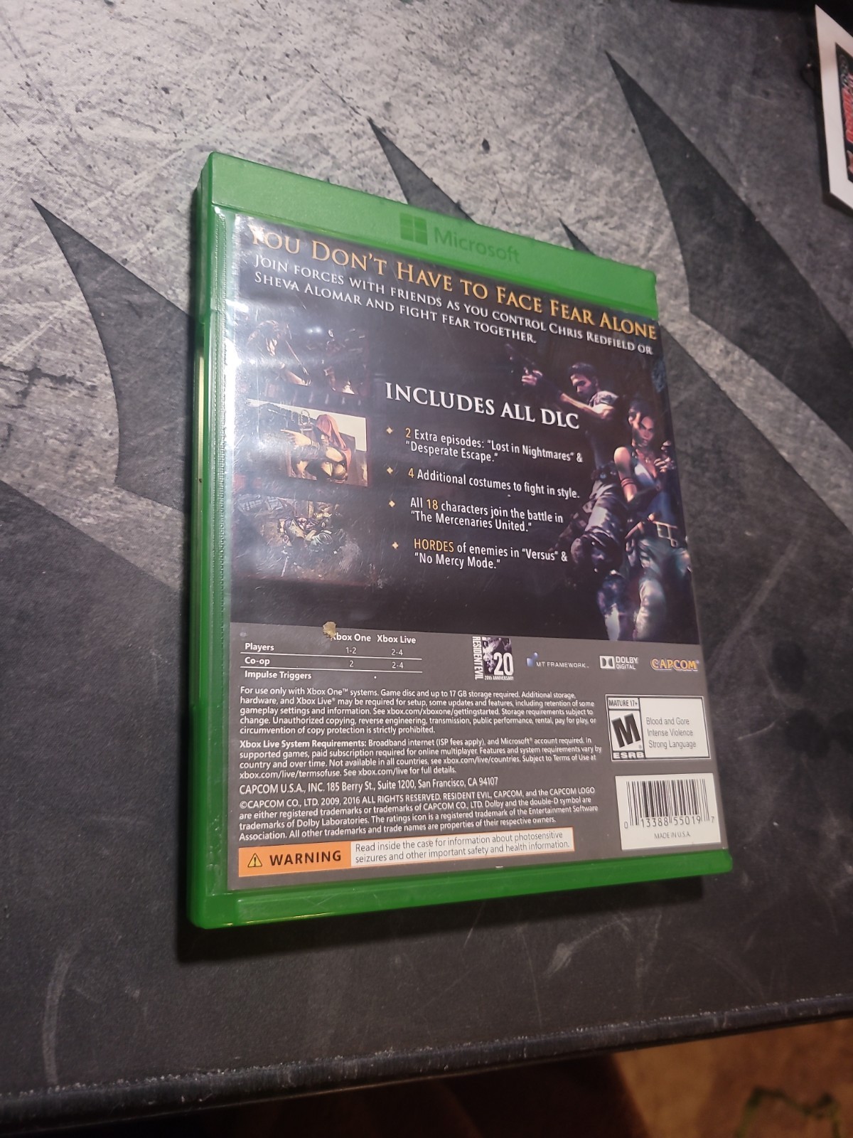 Resident Evil 5 HD (Microsoft Xbox One, 2016) Tested Working