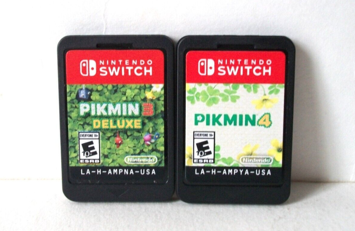 Pikmin 4 and Pikmin 3 Deluxe Nintendo Switch Games Lot Cartridges Strategy Used