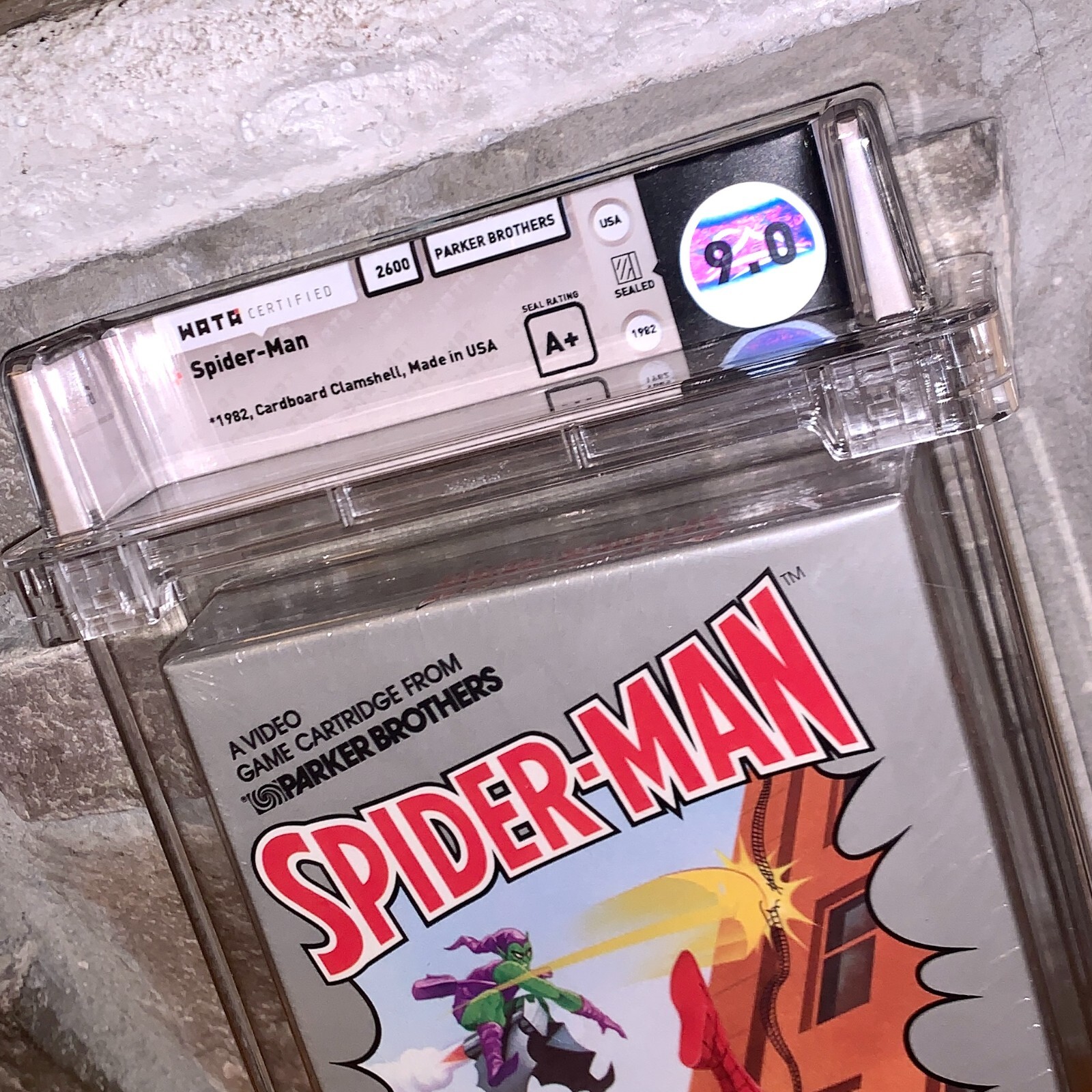 New Atari 2600 Spiderman WATA 9.0 Factory Sealed 1982 Spider-Man A+ Seal