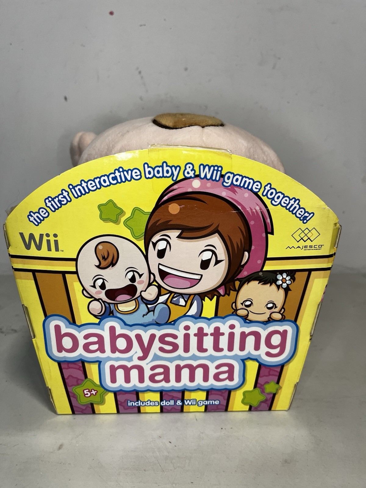 Majesco Babysitting Mama Nintendo Wii 2008 Manual Included w/ Baby Doll