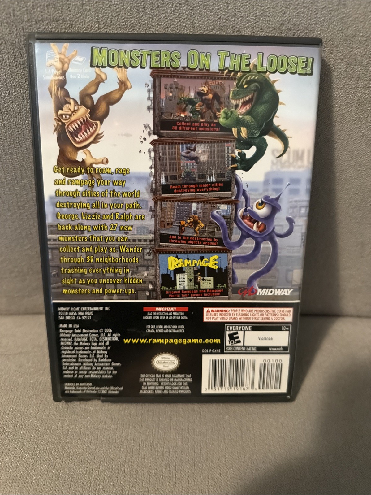 Rampage: Total Destruction (Nintendo GameCube) 2006 – No Booklet o/w Good