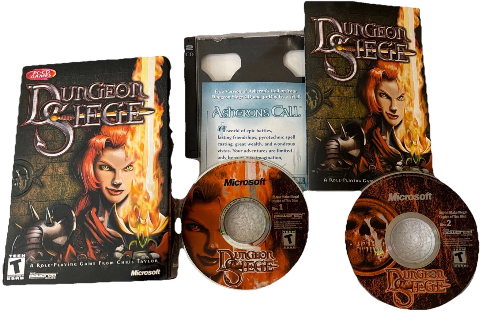Dungeon Siege PC CD ROM Video Game 2 CD Role Playing VTG CIB Chris Taylor
