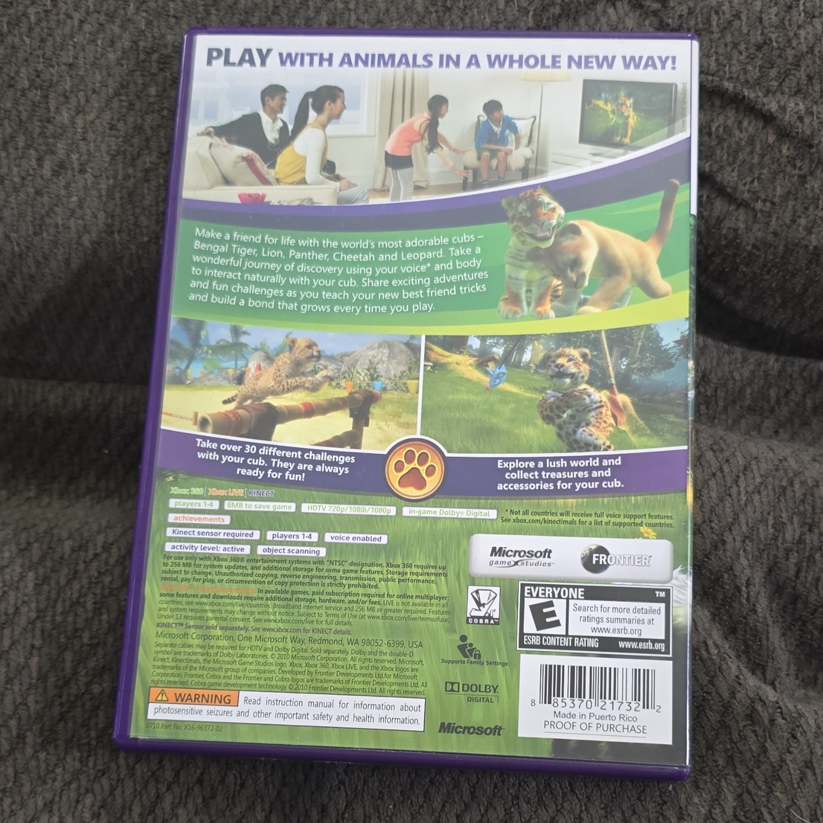 Microsoft Kinectimals Xbox 360 Kinect Compatible Simulation Virtual Pet Game