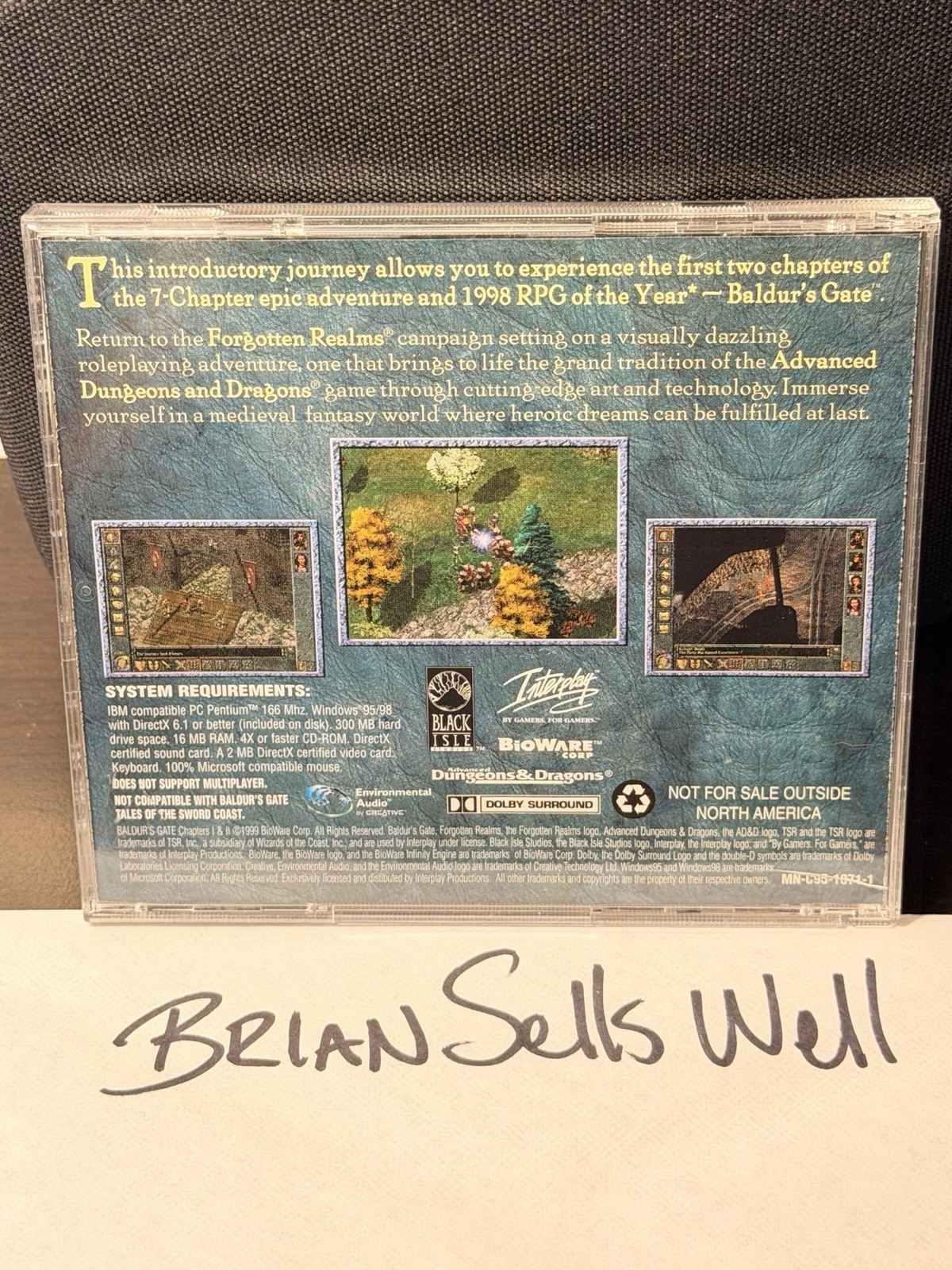 Interplay Baldur’s Gate Chapters I & II PC CD-ROM Win95/98 1998 RPG